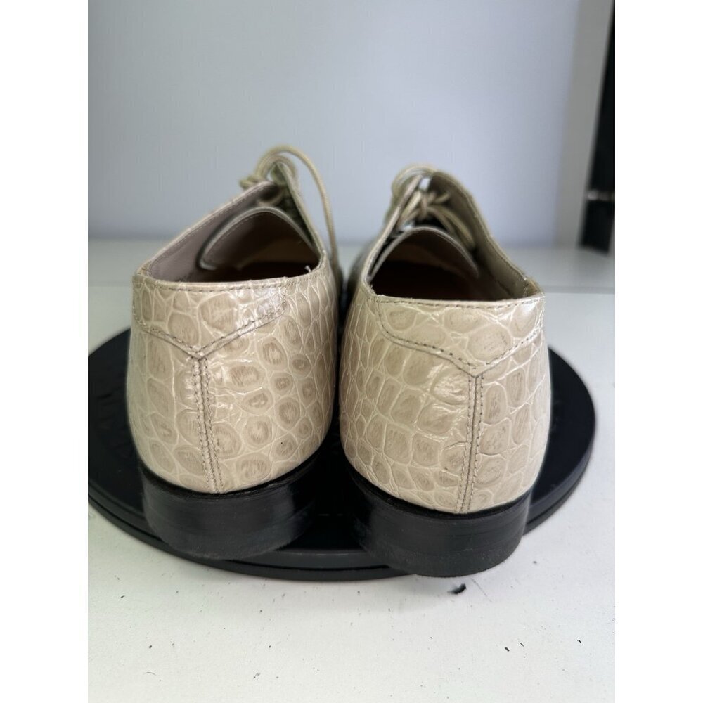 Stacy Adams Mens Ivory Leather Croc Embossed Dress Shoes Sz 11.5 D - Picture 5 of 12